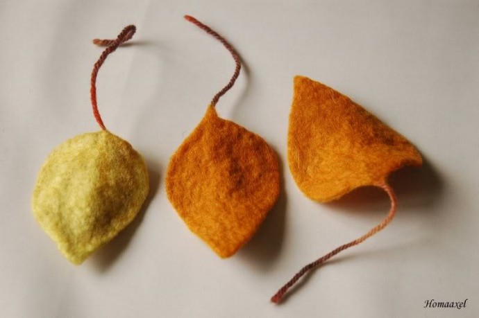 ​Мастер-класс по осенним листьям в технике валяния: часть 3