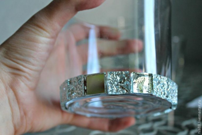 ​Декорируем стеклянные подсвечники мозаикой: часть 1