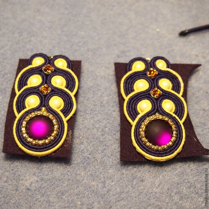 Делаем сережки в технике сутажной вышивки Делаем сережки в технике сутажной вышивки