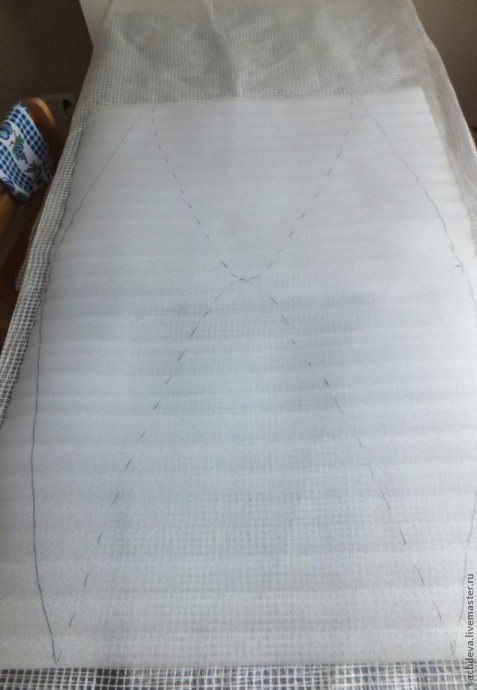 Валяние шарфа палантина на плоском шаблоне