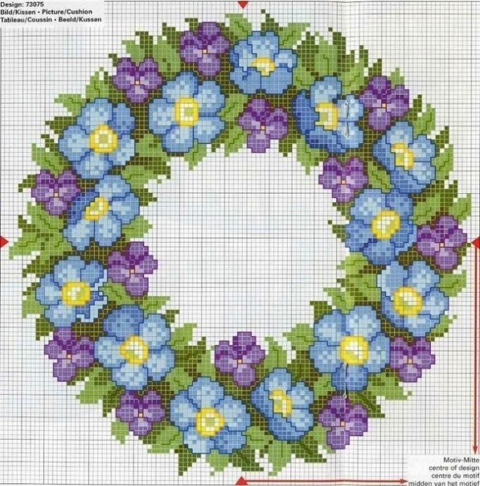 ​Вышиваем крестиком цветы