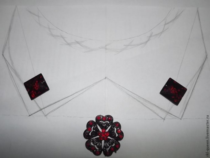 ​Создаем вышитое бисером колье "Воротничок" с элементами кожи: часть 1