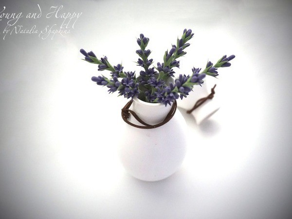 Лепим из полимерной глины веточки лаванды: часть 2