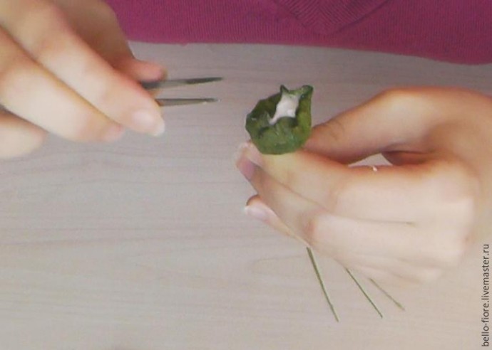 Создаем мак "Strawberry Dessert" из шелка: часть 2