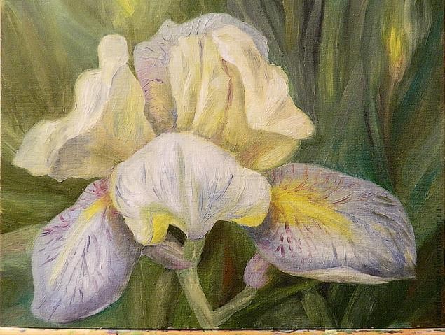 Пишем маслом картину "Ирис"