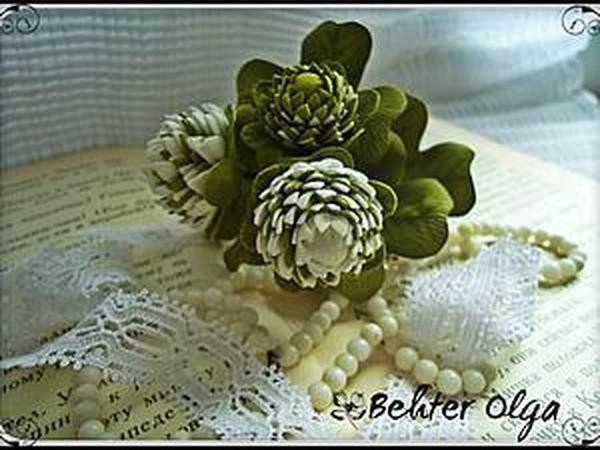 ​Создаем брошь "Белый клевер" из фоамирана: часть 4