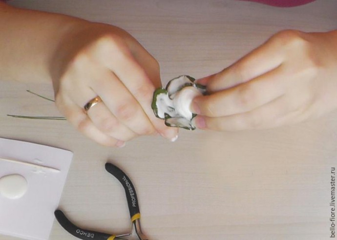 Создаем мак "Strawberry Dessert" из шелка: часть 2