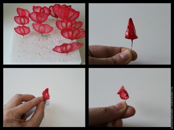 ​Создаем заколку с розой из материала "Витраль": часть 2