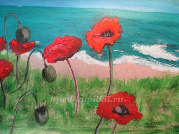 Летний пейзаж: маки, часть 2