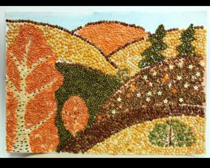 Мозаика из семян и круп для взрослых