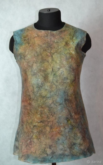 Учимся валять и окрашивать безрукавку: часть 2