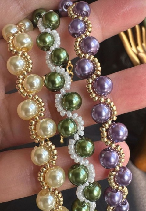 Колье из крупного и мелкого жемчуга
