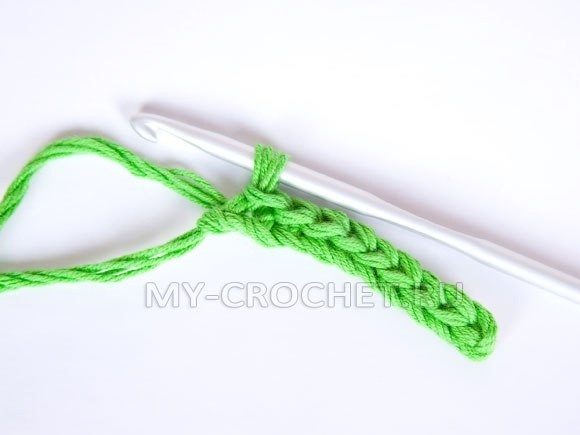 ​Как связать полустолбик без накида (соединительный столбик)