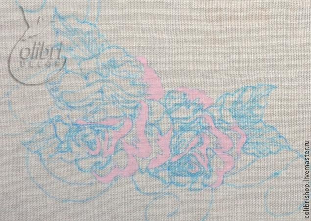 Роспись салфетки "Роза"