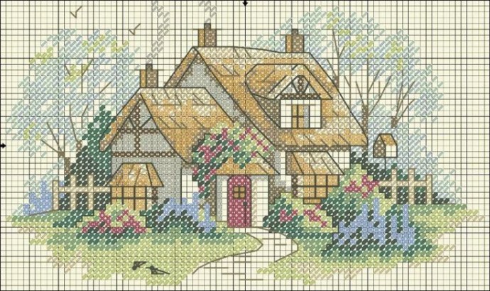 ​Вышиваем милые домики: часть 2