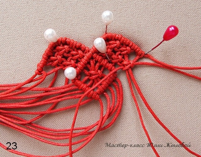 ​Плетёное сердечко в технике макраме: часть 3