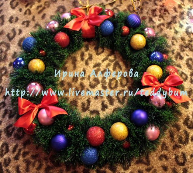 Мастер-класс по изготовлению новогоднего веночка с бантиками Мастер-класс по изготовлению новогоднего веночка с бантиками