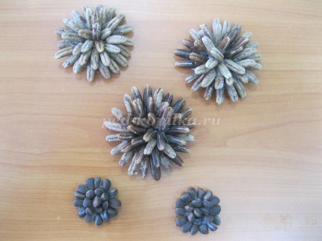 Цветы из косточек фиников и кедровых орехов: часть 2