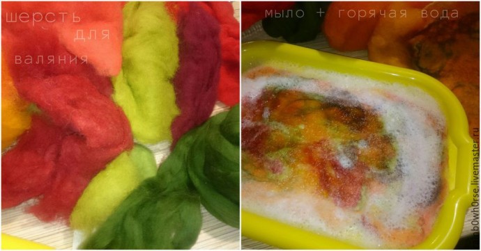 ​Как свалять веточку рябины из шерсти