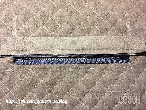 Карман с листочкой на молнии