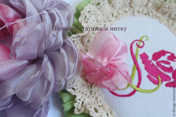 Мастер-класс: создаем нежный "Пион из вуали": часть 3