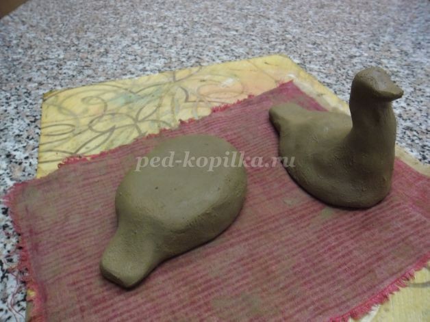 ​Шкатулочка из глины в виде утёнка: часть 2