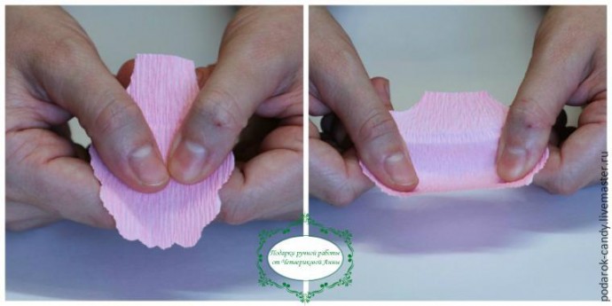 Делаем распушившийся пион из гофрированной бумаги и конфеты: часть 2 Делаем распушившийся пион из гофрированной бумаги и конфеты: часть 2