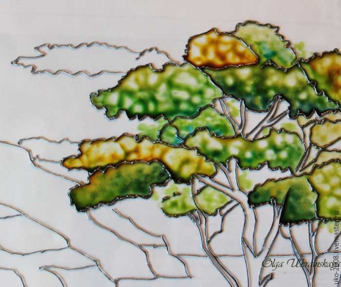 ​Средиземноморский пейзаж в витражной технике: часть 1