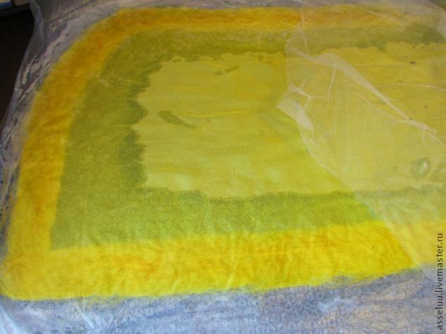 Валяние шарфа в технике нунофелтинг: часть 1