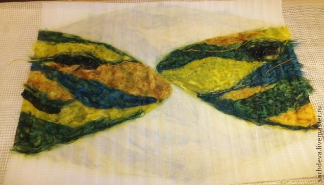 Валяние шарфа палантина на плоском шаблоне