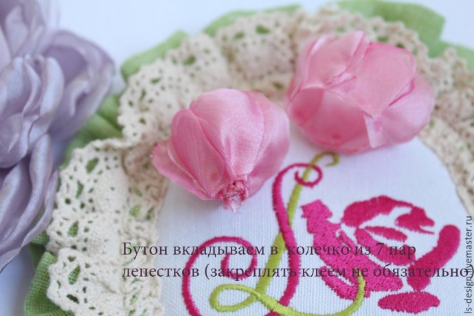 Мастер-класс: создаем нежный "Пион из вуали": часть 4