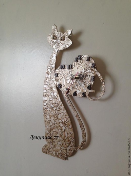 ​Создание настенных часов "Кошка-хамелеон": часть 3