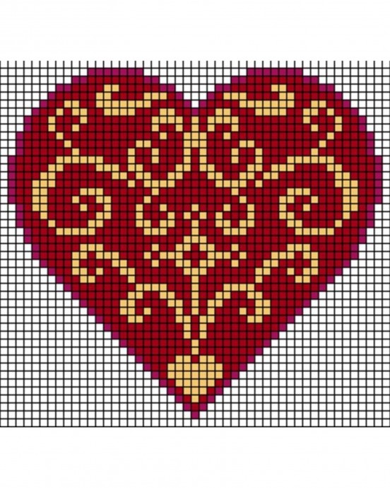 ​Вышиваем сердца крестиком