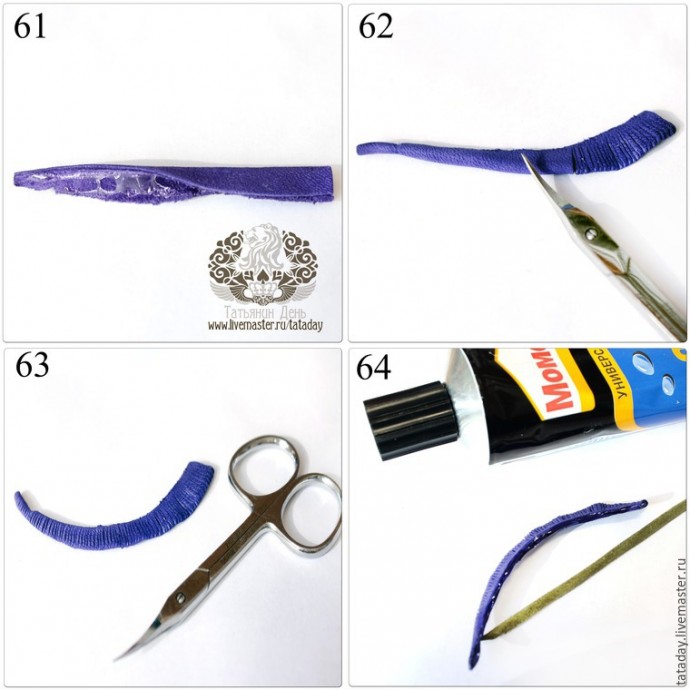 ​Делаем брошь из кожи "Прекрасный букет" с нарциссом и гиацинтом: часть 3