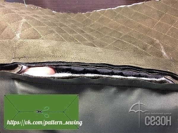 Карман с листочкой на молнии