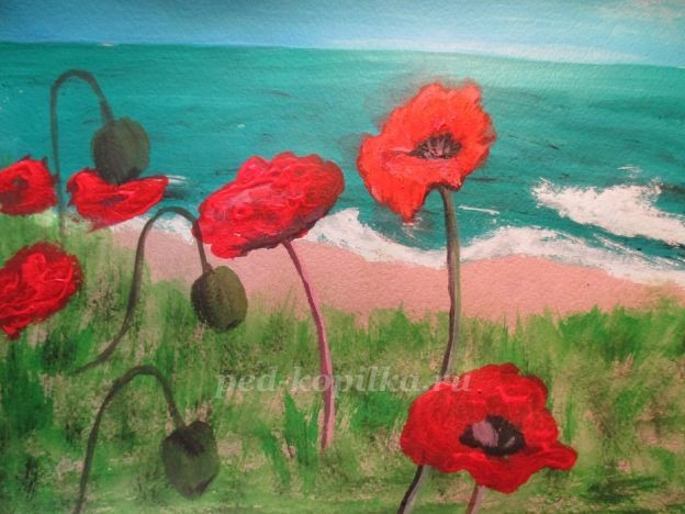 Летний пейзаж: маки, часть 2