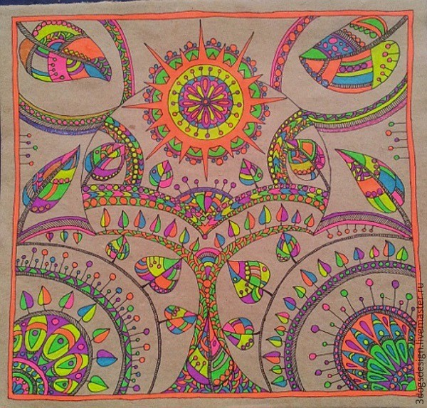 ​Рисуем орнамент на крафт-бумаге: часть 2