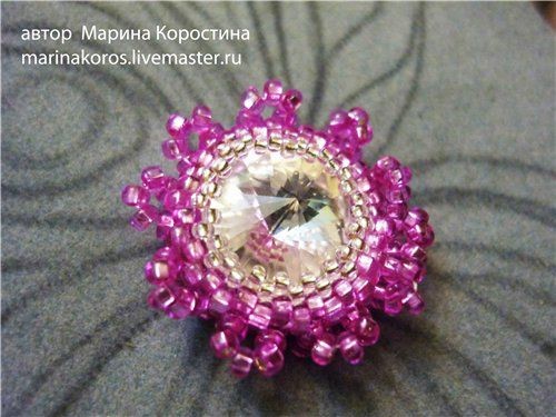 Вышиваем бисером колье с цветком: часть 1