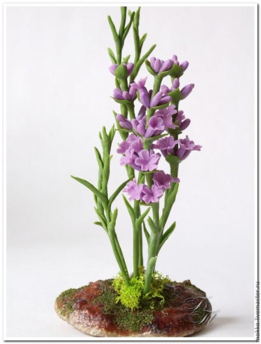 Лепим веточки лаванды из полимерной глины без использования молдов: часть 3