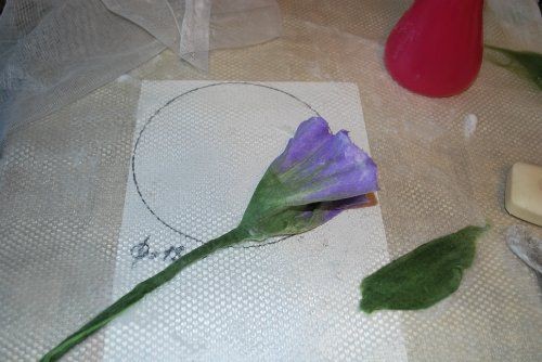 ​Мастер-класс по валянию цветка "Вьюнок": часть 4