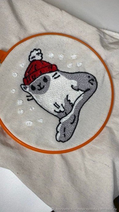 Шоппер с котиком в технике ковровой вышивки: мастер-класс, часть 2