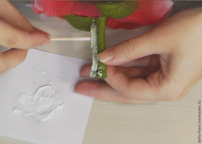 Создаем мак "Strawberry Dessert" из шелка: часть 3