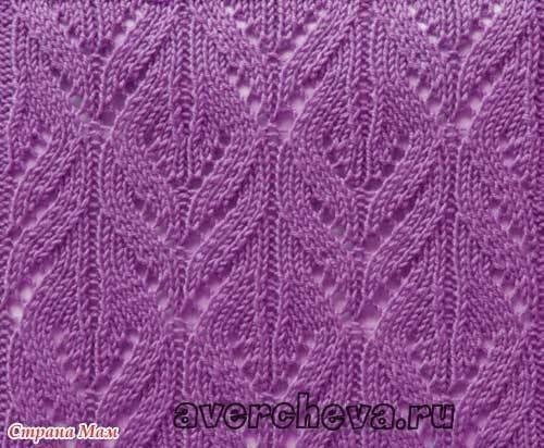 Схема ажурного узора для вязания шали или палантина
