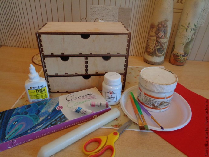 Делаем комод для бижутерии в стиле шебби-шик