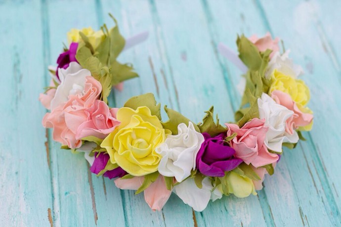 ​Ободки с цветами из фоамирана