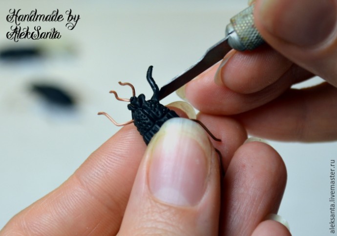 Жук из запекаемой полимерной глины: мастер-класс, часть 4