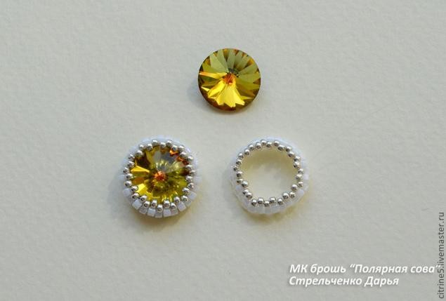 ​Вышиваем полярную сову в виде броши: часть 1