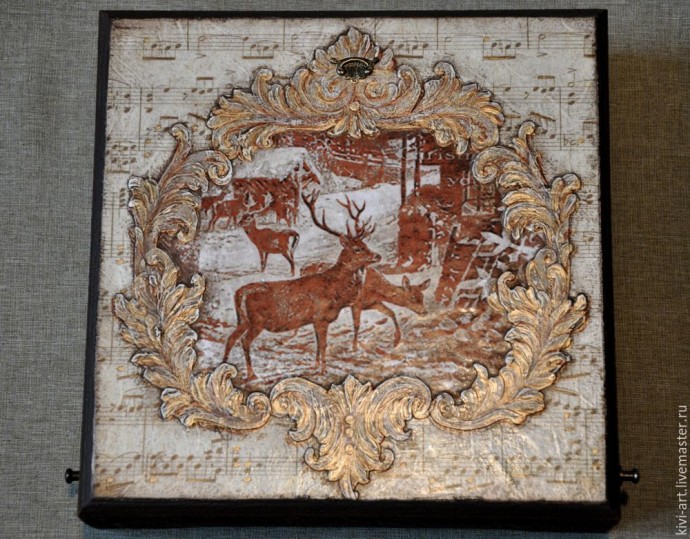 ​Декорируем чайную коробку "В старом шале": часть 5