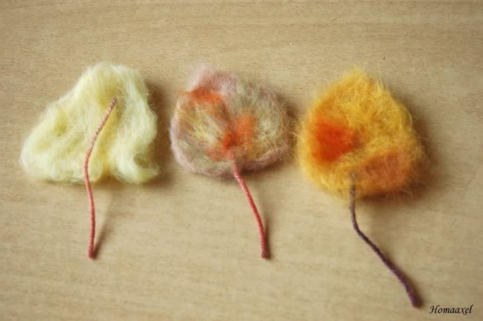 ​Мастер-класс по осенним листьям в технике валяния: часть 3