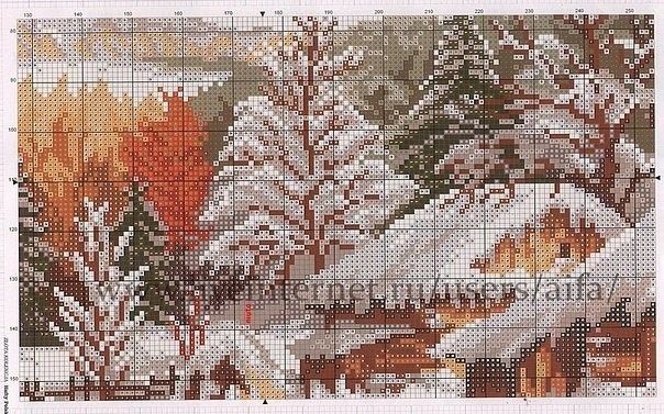 Вышиваем зимние пейзажи: часть 10